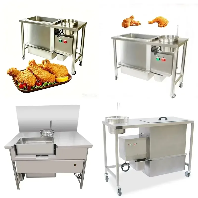Stainless Steel Chicken Powder Wrapping Machine for French Fries Meat Fish Fried Bread Coating Low Cost Barrel Type