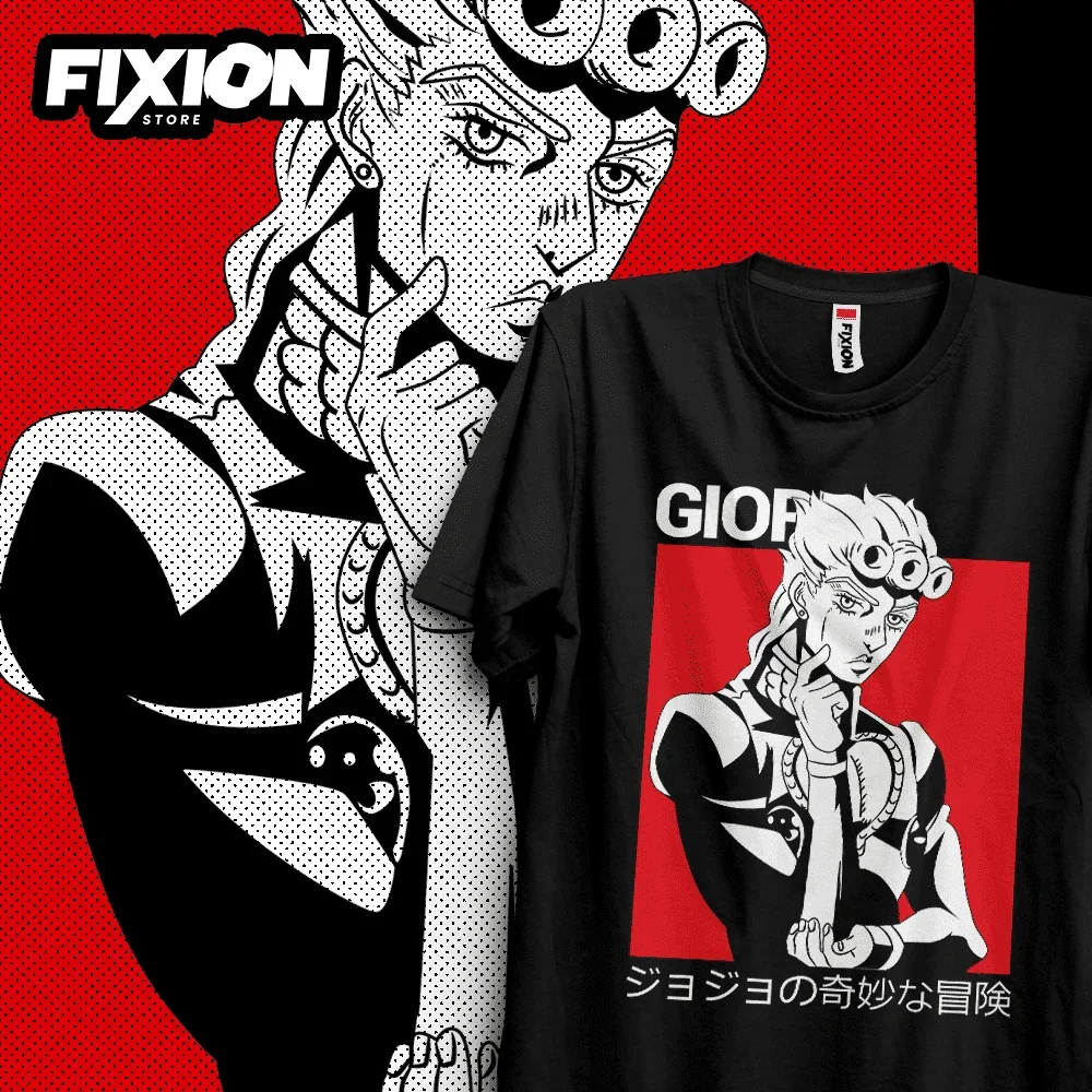 Anime T shirt Jojos Bizarre Adventure –  Abril – [Negra] #7 Manga Tee