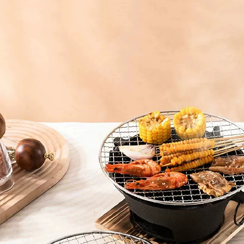 1PC 25-40cm Stainless Steel Grill Net Round Barbecue Mesh High Temperature Resistant Cooling Rack Outdoor Camping Cooking Tool