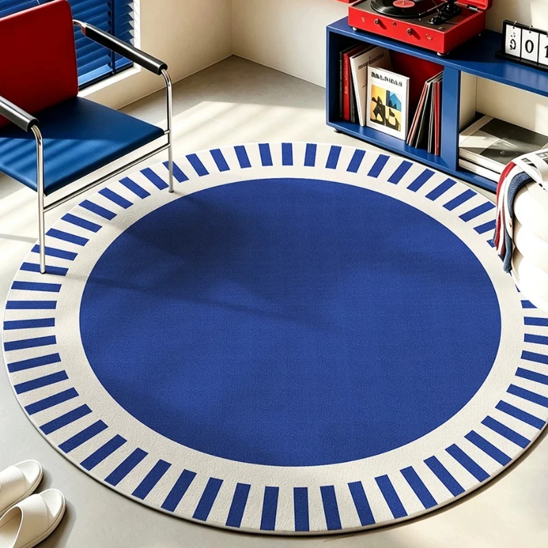 Dopamine Color Bedroom Decor Round Carpet Retro Style Carpets for Living Room Anti-slip Lounge Soft Floor Mat Washable Study Rug