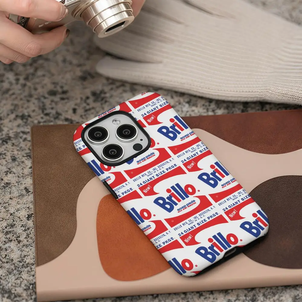 Andy Warhol Phone Case For iPhone 16 15 14 13 12 11 Pro Max Plus Glossy HD Double-Layer Liquid Back Film Hard Shell