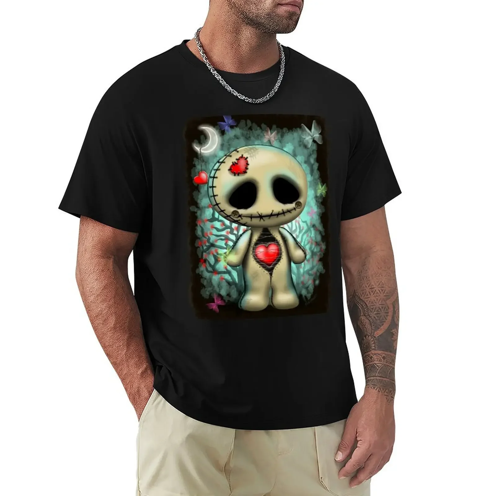 

Love Creepy Cute Voodoo Doll T-shirt oversizeds vintage Men's t shirts