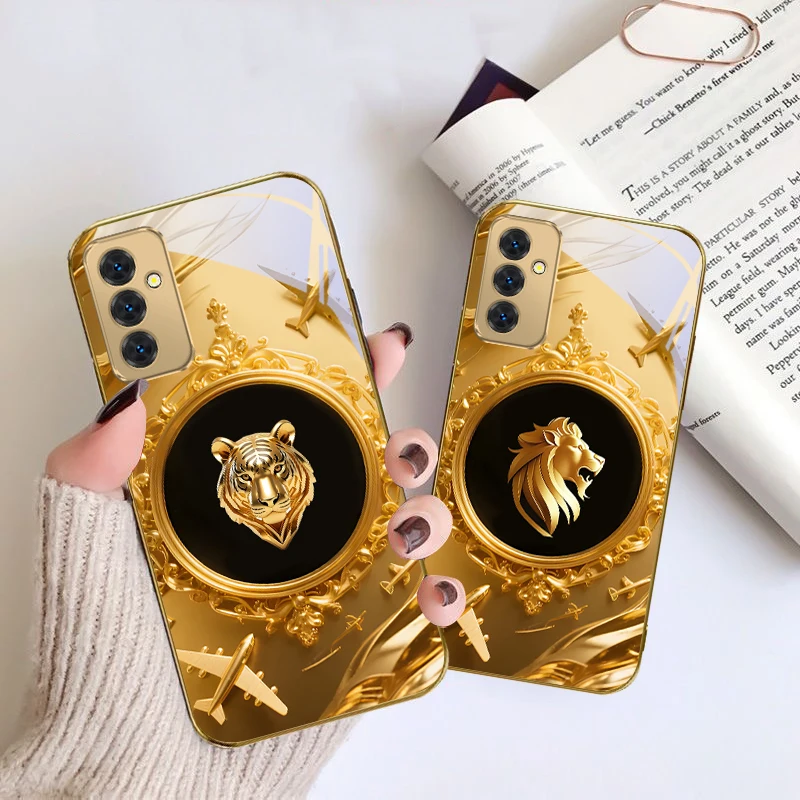 Magnifique avion doré pour Samsung Galaxy S 21 S22 S23 Plus S24 Ultra S20 FE 25Ultra S21 + S9 + 22Plus, coque de téléphone en verre doré