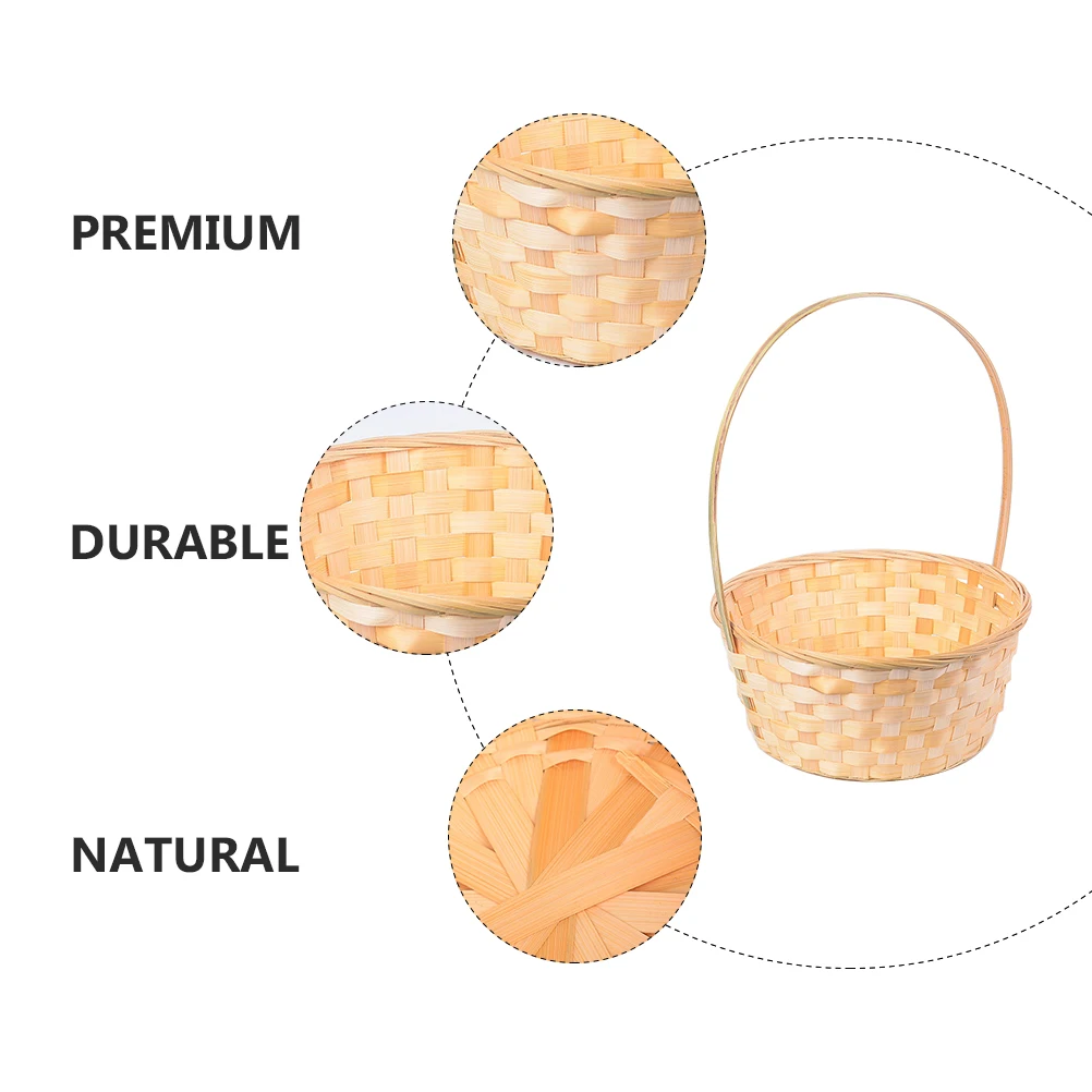 

2pcs Bamboo Woven Basket Premium Material Clear Texture Storage Garden Decor Beauty Home Kitchen Items