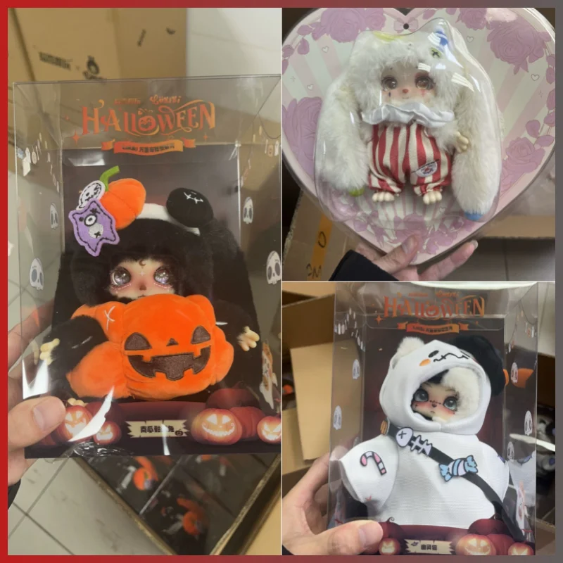 

Hot Original Lokiki Pumpkin Skeleton Rabbit Ghost Cat Angel Heart Hanging Card Collectible Toy Figures Trendy Animation Derivati