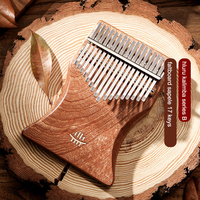 Hluru 17 Key Rosewood Board Kalimba Solid Wood Thumb Piano Finger Piano Flatboard Mbira for Beginners