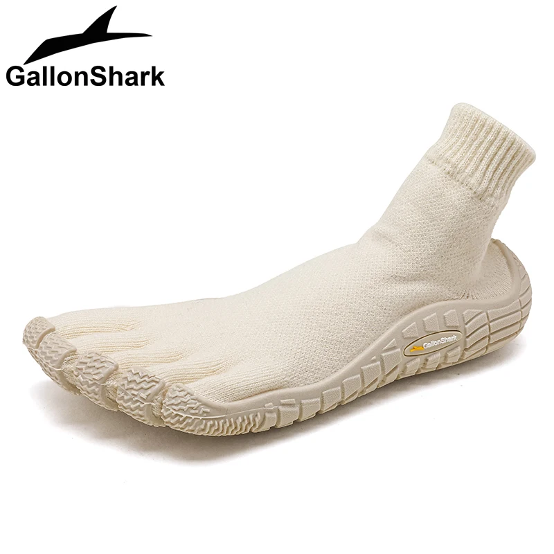 Fleece-Lined Five Fingers Shoes, Warm Barefoot Socks Shoes for Indoor Yoga, Home Workout