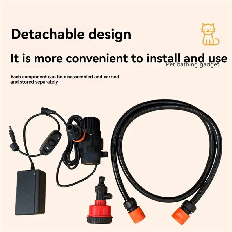 【FAST-SALE】Bademaschine für Haustiere, Bewässerungssprinklerkopf, Gartenwassersystem, elektrische Pumpe, Bademaschine, verstellbarer Sprühkopf