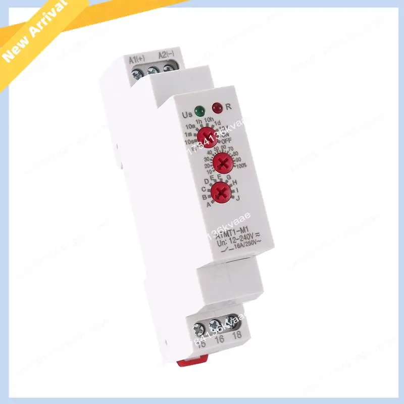 

M01K 12-240 В переменного тока/постоянного тока, реле задержки времени на DIN-рейку, 16 А/250 В переменного тока, многофункциональное реле таймера с 10 функциями выбора, ATMT1