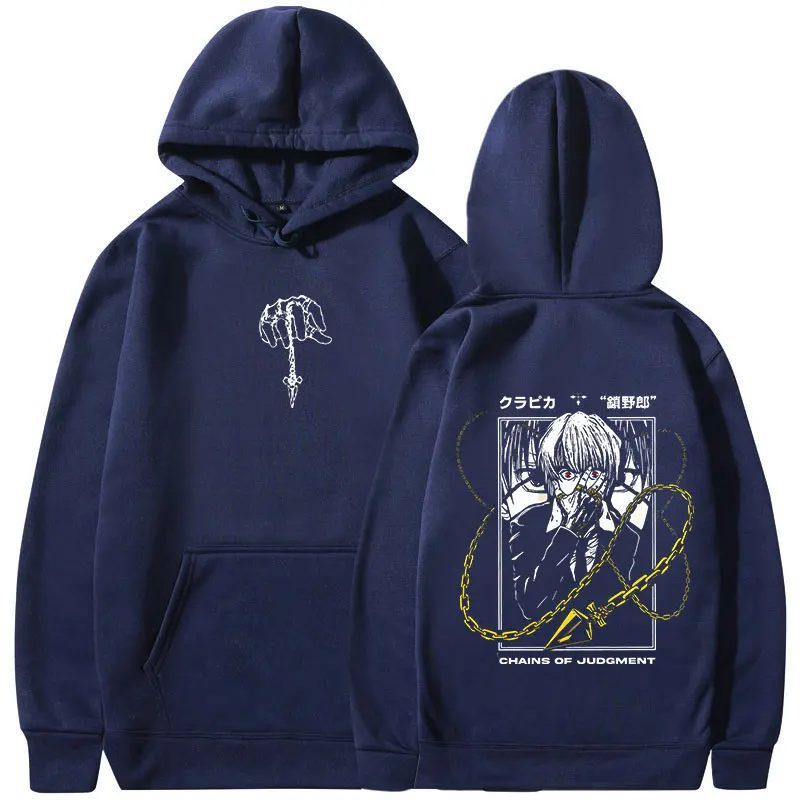 Anime Hunter X Hunter Hoodies Kurapika Manga Grafik Kapuzenpullover Herren Damen Kleidung Langarm Übergroße Pullover – Detail 4