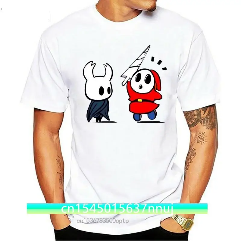 

Custom Hollow Knight Shy Guy T Shirt Men Retro Tee Round Neck Camiseta
