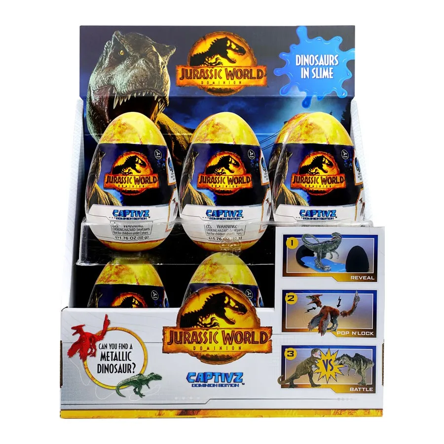 Jurassic World Dominion CAPTIVZ Clash Edition Slime Egg 4-Pack or 1-Pack Increditoyz Bundled Set Blind Box