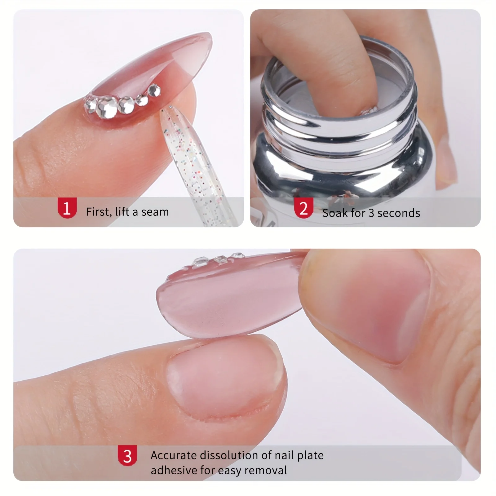 IDOL COLOR 120 ml/4,22 fl.oz Nagelkleber- und Nagellackentferner zum Aufdrücken – schnell wirkende 3-Sekunden-Einweichflüssigkeit