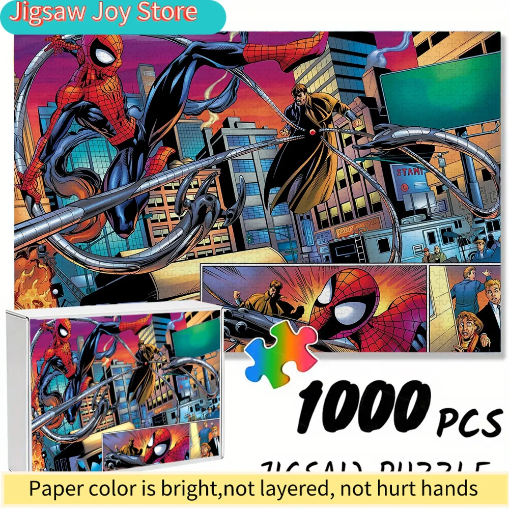 

Бесшовные пазлы на тему Marvel Z9.26-27 с изображением Человека-паука, сражающегося с Доктором Октопусом — прочные, толстые пазлы, отличный вариант для взрослых.