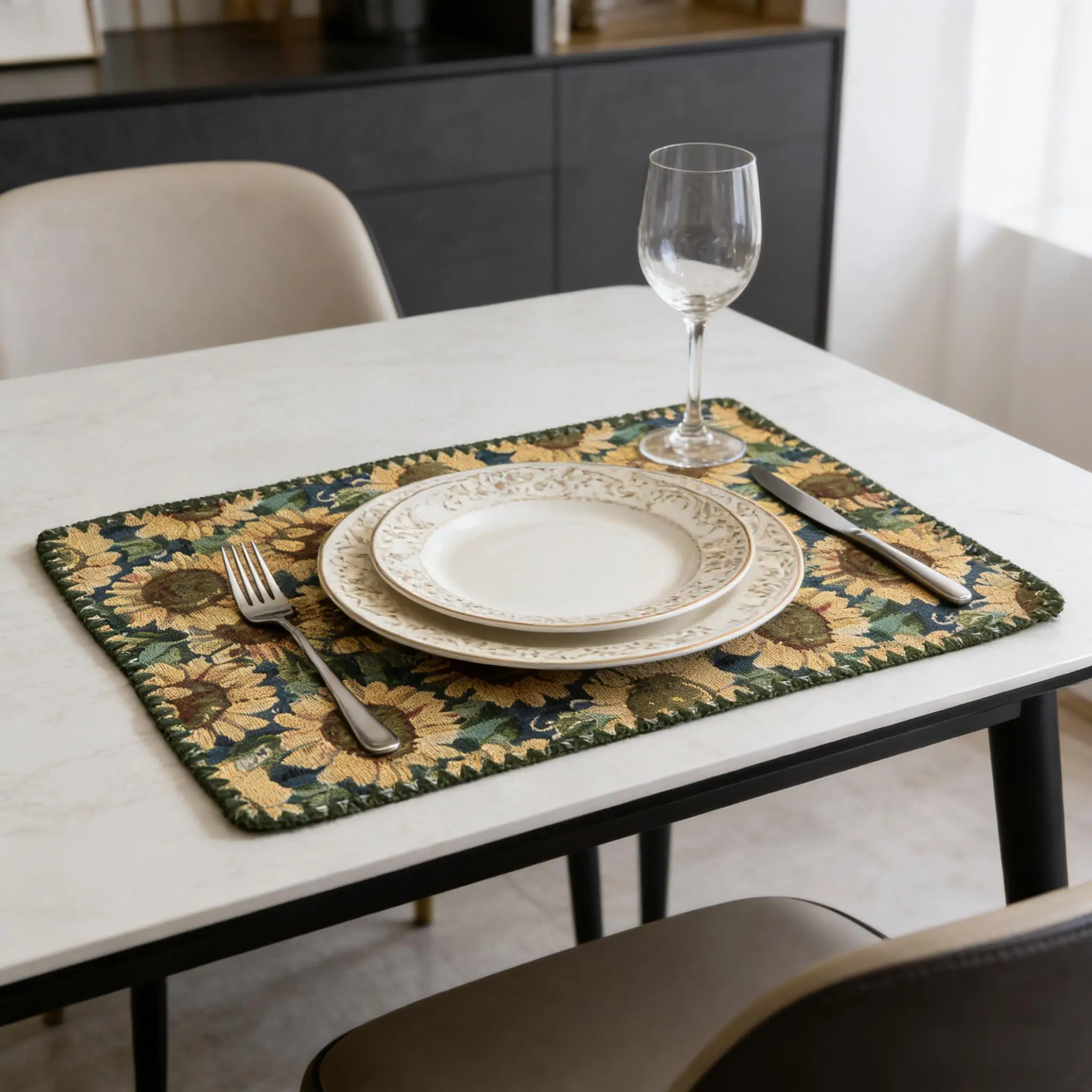 12 x 18 Inch Farmhouse Washable Placemats for Dining Table Cotton Linen Cloth Place Mats for Kitchen Tabletop Cotton Table mats
