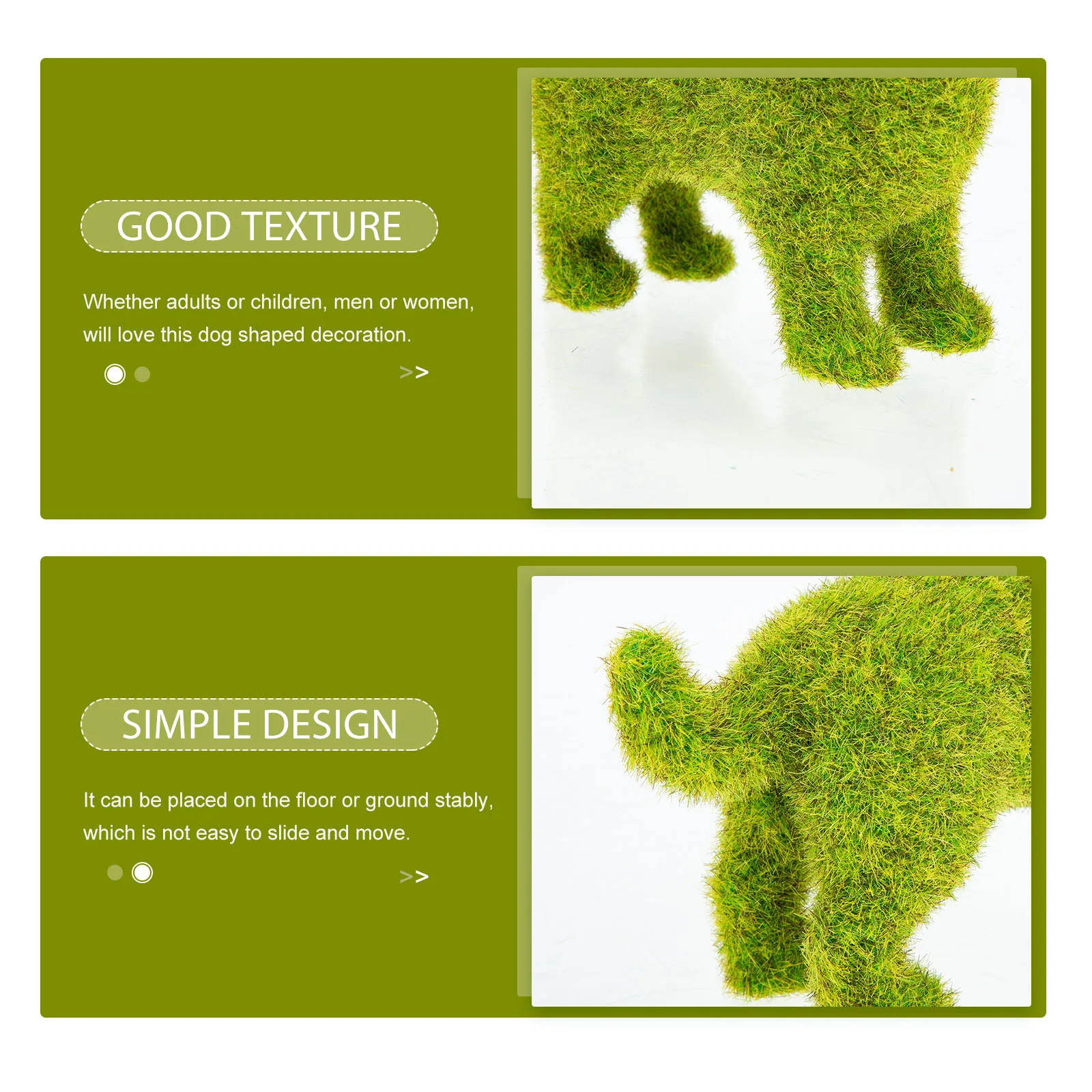 

Flocking Ornament Artificial Dog Sculpture Lovely Animal Decoration for Home Yard Outdoor Patio Office Garden