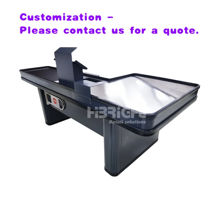 custom.Automatic Supermarket Cash Counter with Belt Retail Checkout Counter Solution