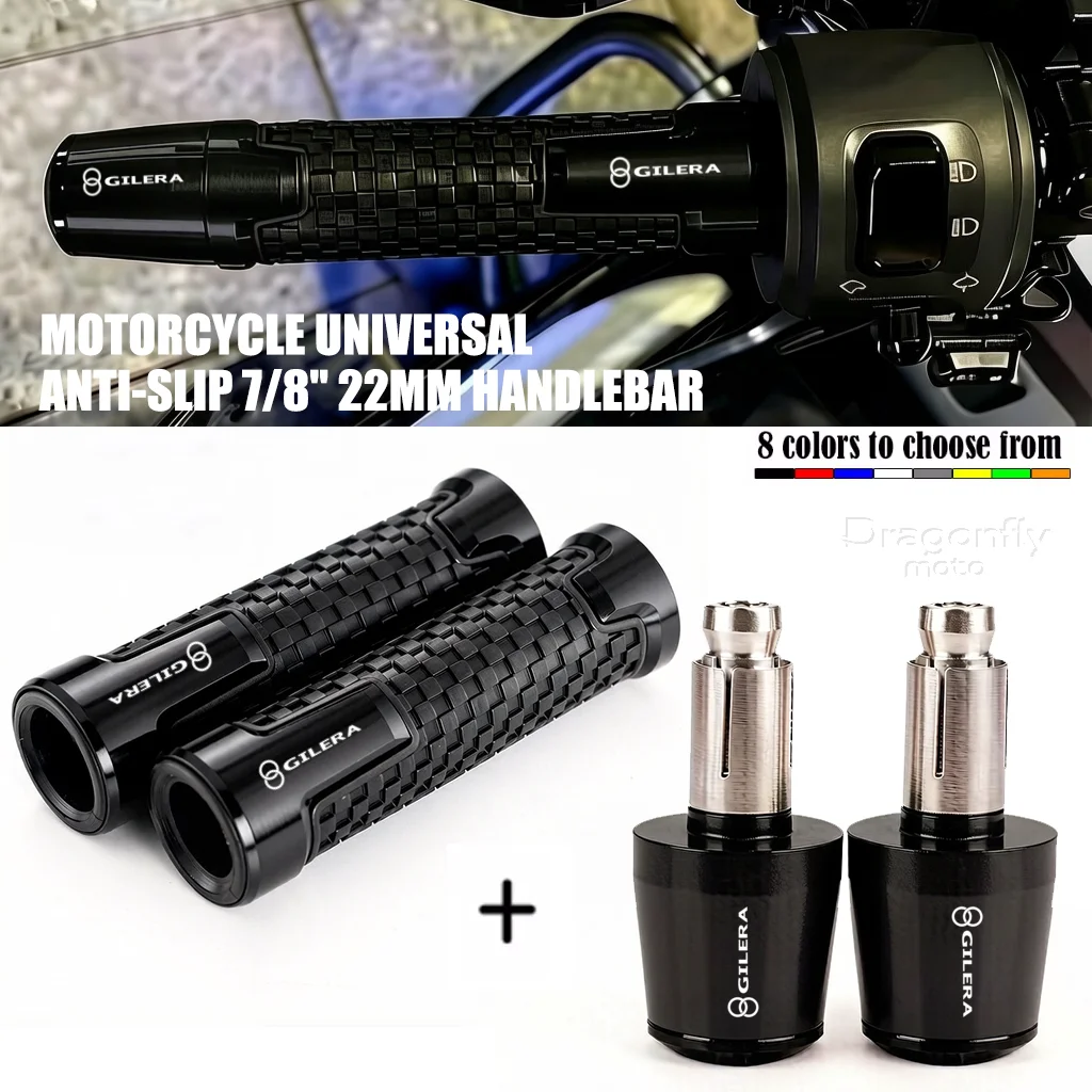 Para Gilera GP800 Fuoco Nexus 500 Runner 50 125 200, accesorios CNC para motocicleta, puños de manillar de 7/8" (22mm) con tapones.