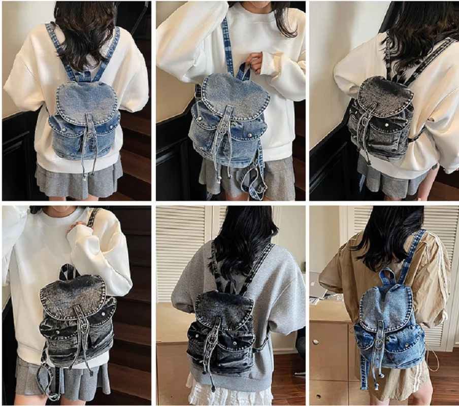 

New Fashion Men Women's High Quality Denim Travel Backpacks Vintage Large Capacity Shoulder Bags School Bag Laptop Backpack