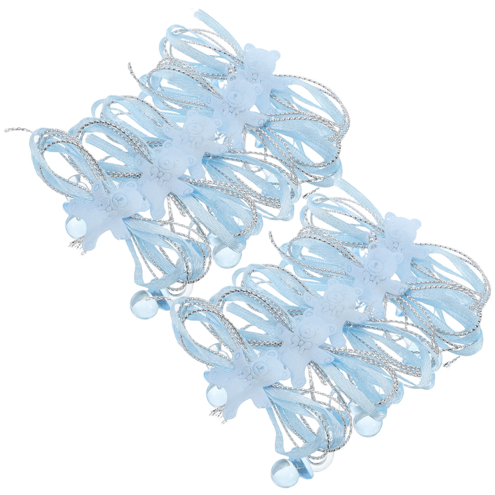 

Blue Cloth Twist Tie Bows Party Decoration DIY Baby Shower Gender Reveal Birthday Ribbon Craft Bows for Basket Treat Bags