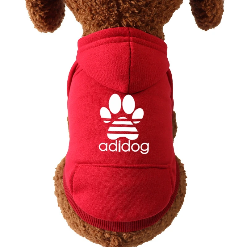 Fleece Pet Clothes Dog Warm Hoodies Winter Cute Hoodie Sweater Coat Costumes for Small Medium Pet Puppy Brand printed Clothing