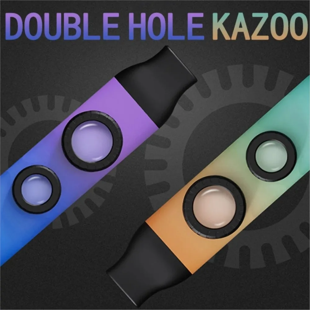 Double Holes Kazoo With 10 Flute Membranes Easy to Learn Whimsical Fun Instruments for Bands Live Performance Party Travel