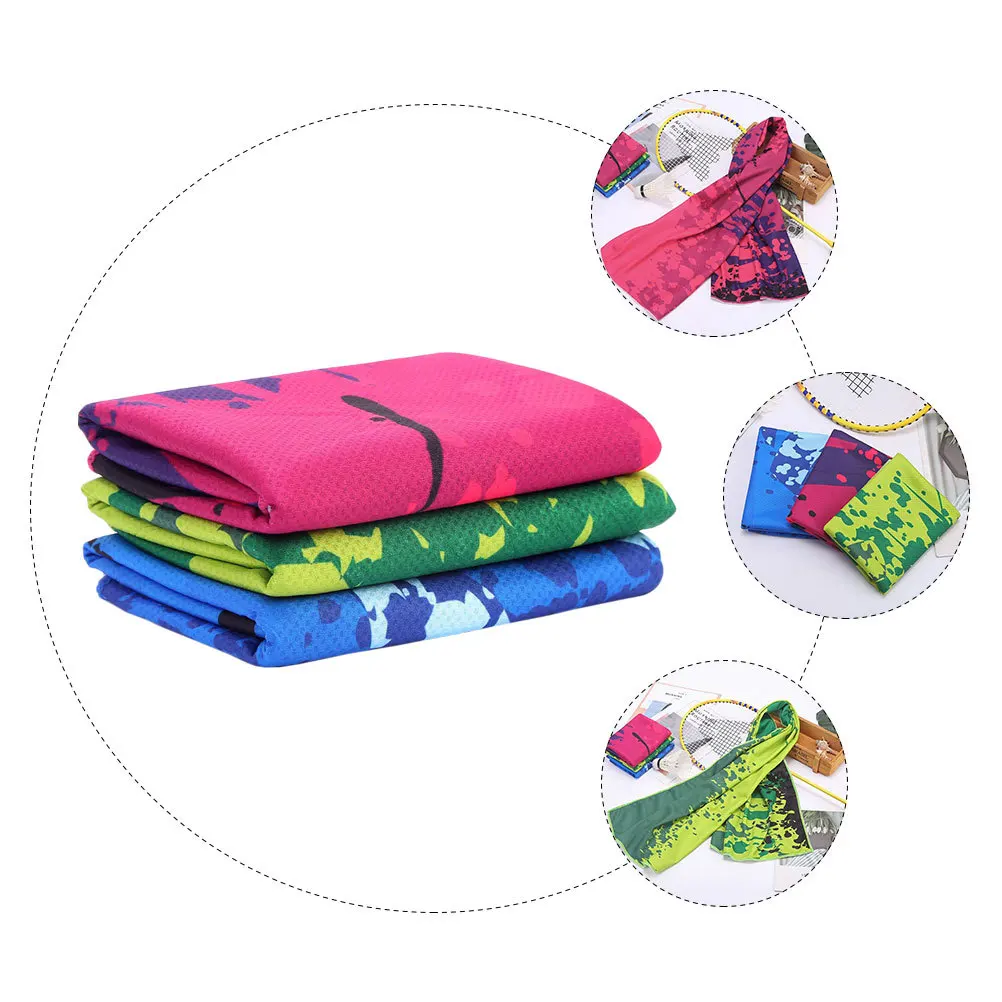 3pcs Cooling Towel Fast Drying Sweat Absorbent Lightweight Gym Towels For Running Fitness Sports Travel Beach Camping