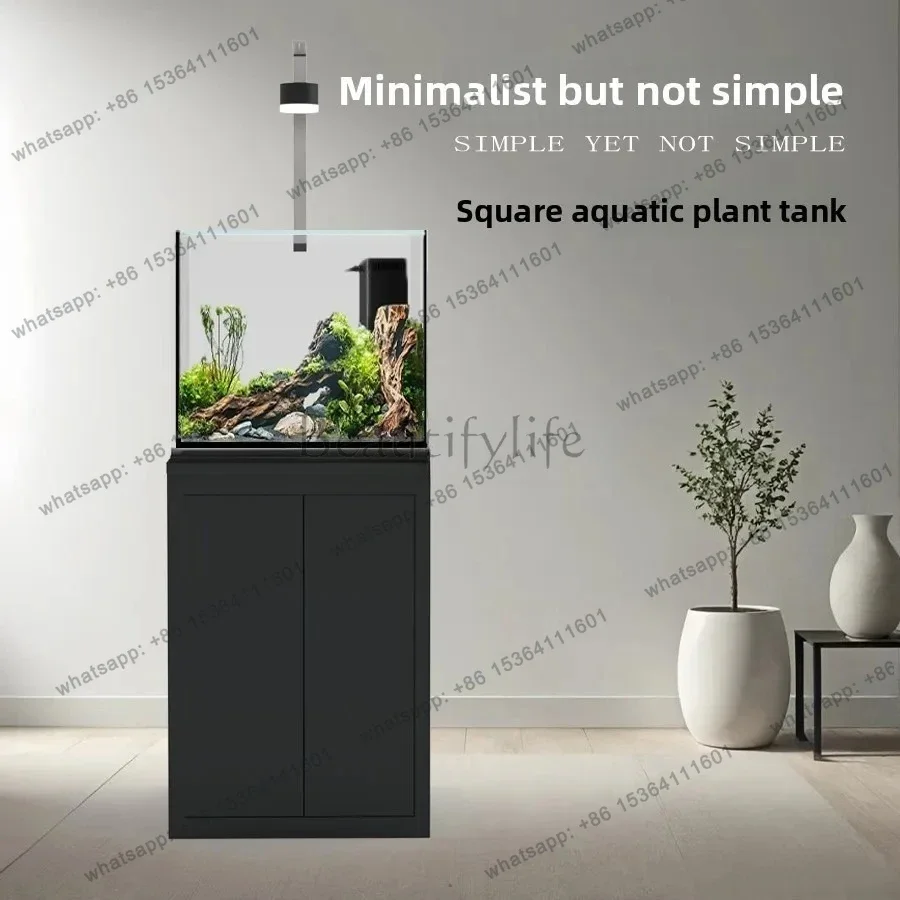 LXliving room small square fish tank bottom cabinet moisture-proof aquarium bottom filter all-in-one machine household cabinetSS