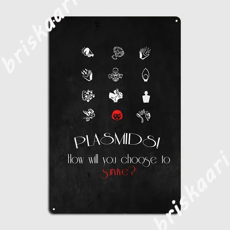 Plasmids How Will You Survive Metal Sign Garage Decoration Funny Club Living Room Tin Sign Posters