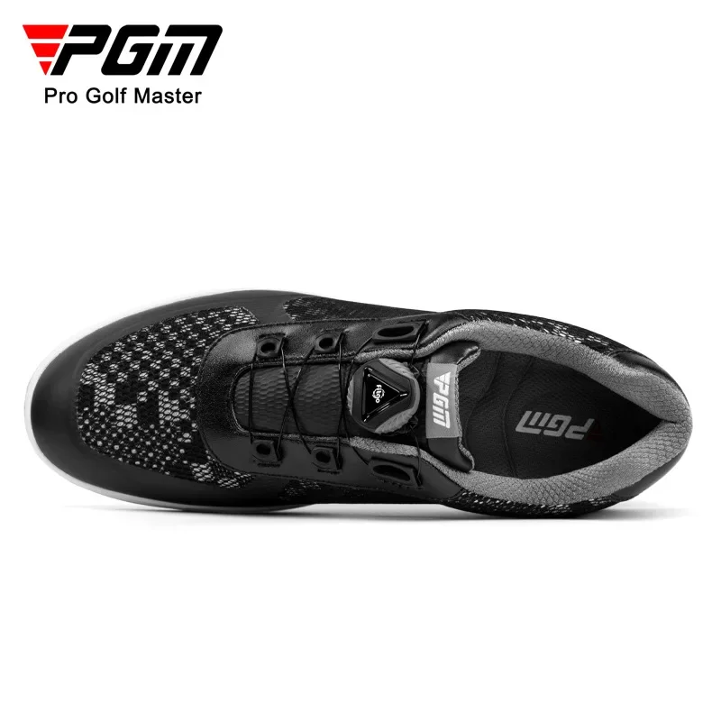 PGM Men Golf Shoes Knob Shoelaces Anti-side Slip Waterproof Men\'s Sports Shoes Black Sneakers XZ224