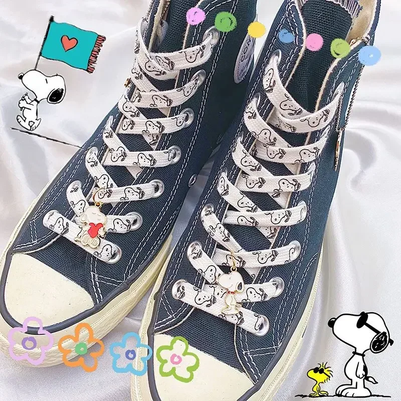 1 Paar Snoopy Schoenveters Anime Dikker Veters Voor Sneakers Stof Schoenveters Platte Zachte Schoenveters Lacet Schoenveters Accessoires Cadeau