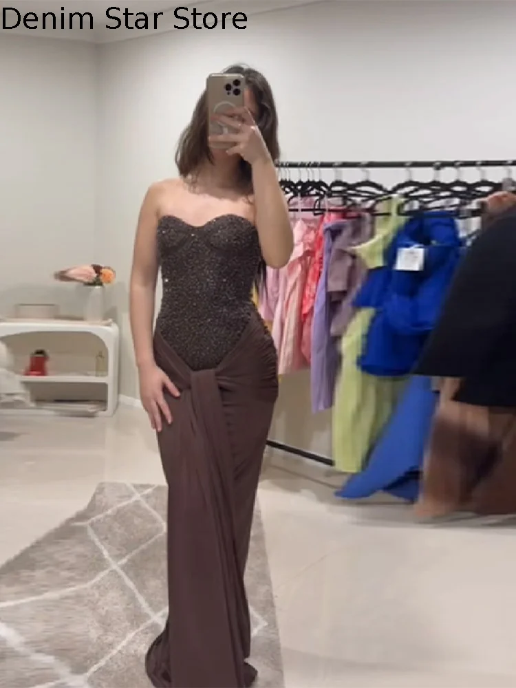 

Плиссированное платье макси без бретелек с блестками, женское вечернее платье без рукавов с завязкой на талии, 2026 НОВОЕ модное женское клубное платье