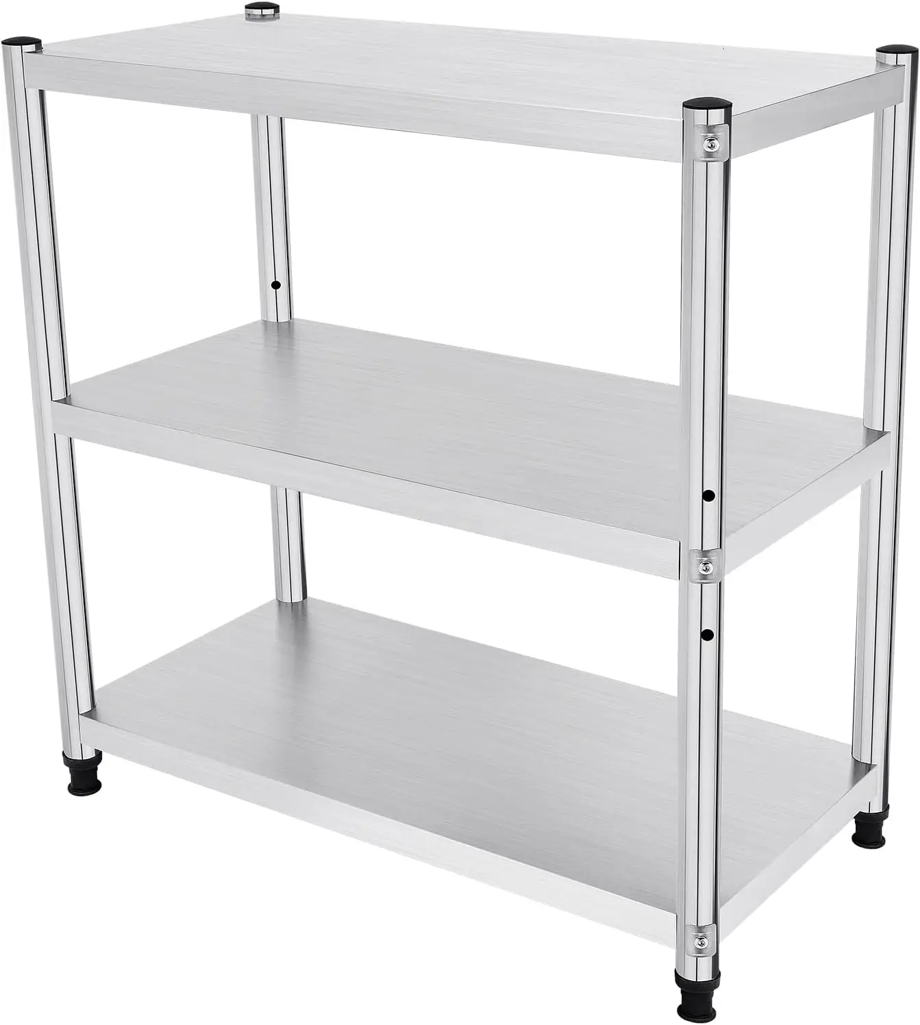 3 Tier 201 Stainless Steel Shelf Stand Storage Rack Commercial Kitchen Garage Office Restaurant Warehouse 31.5*15.75*31.5In