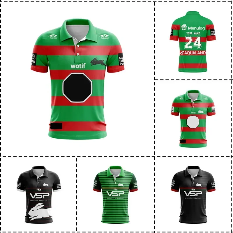 

2024 South Sydney Rabbitohs Polo Shirt Home / Away / Training Rugby Jersey Shorts - Mens Size:S-5XL（Print Name Number）
