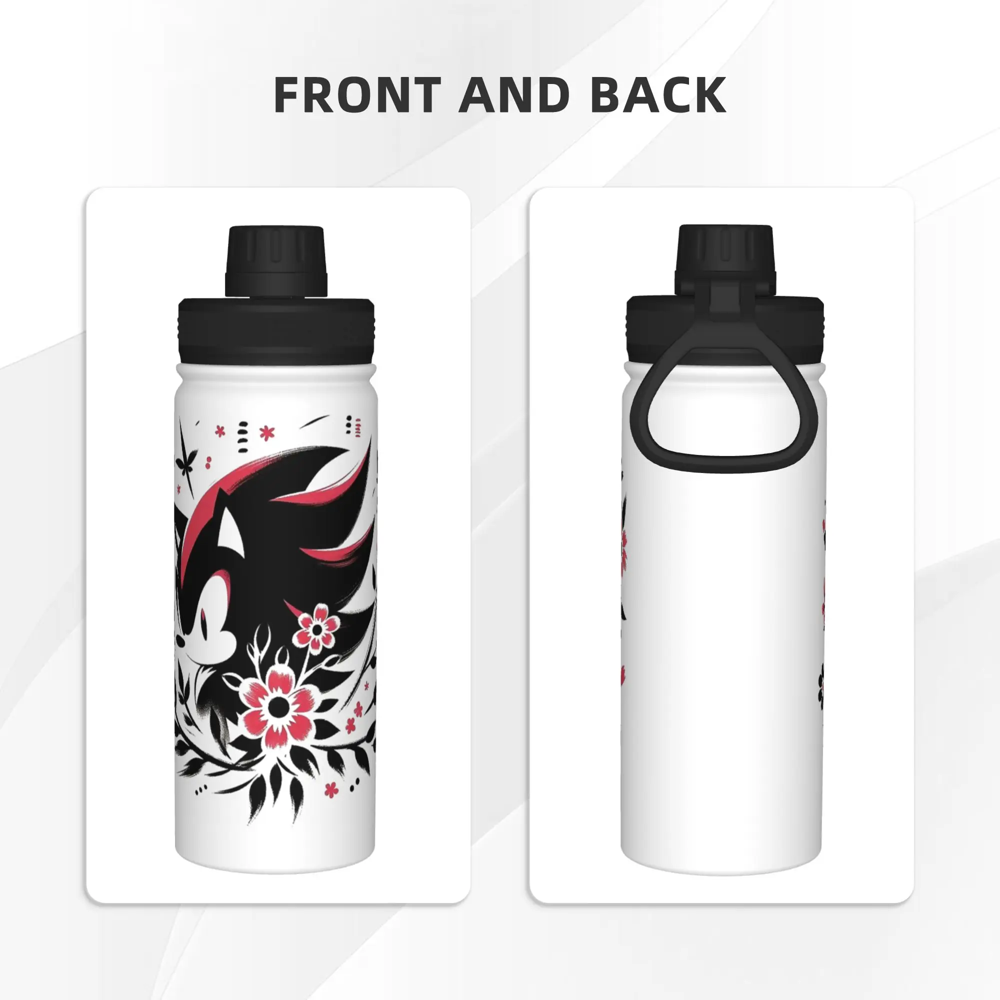 Shadow The Hedgehogs 18OZ Sports Insulated Kettle Coffee Cups Vacuum Flask Outdoor Mug Hot Cold Drink view 3