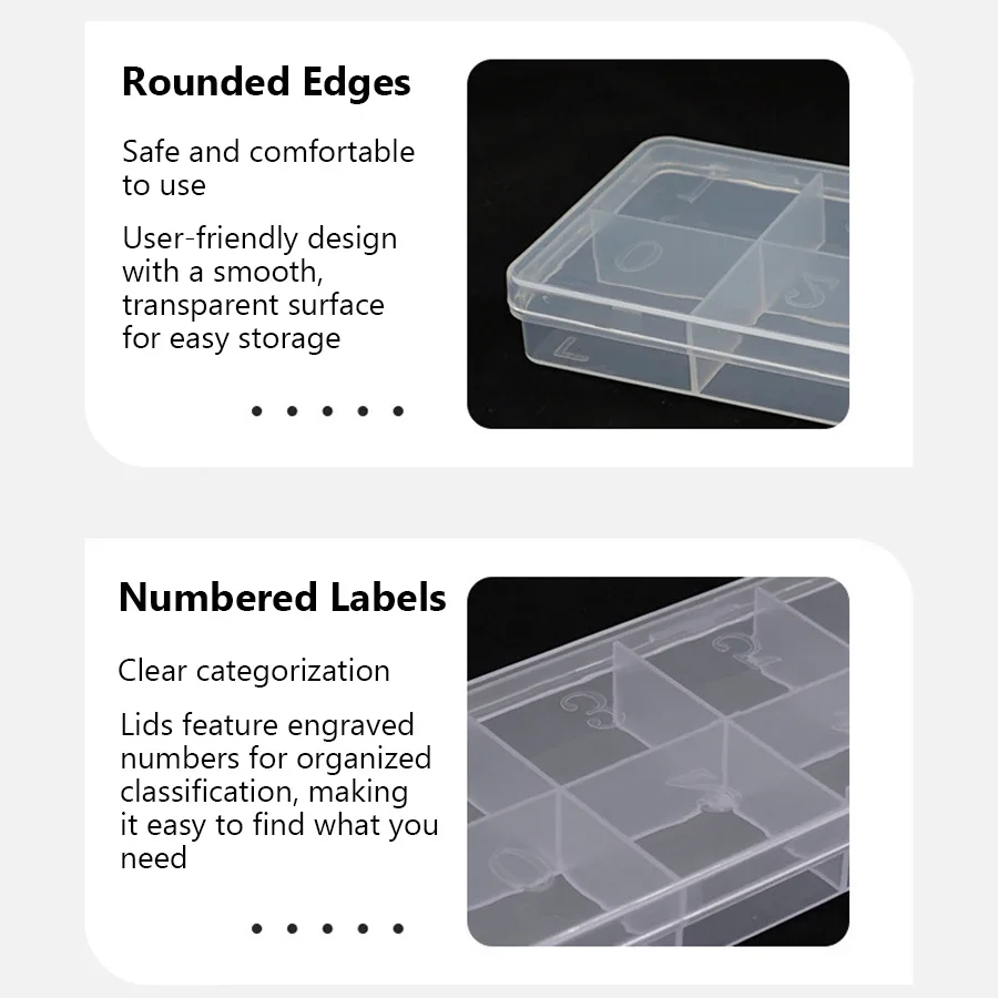 12-Grid Nail Tip Storage Box, Organizer for Nail Art Jewelry Rhinestones, Craft Supplies