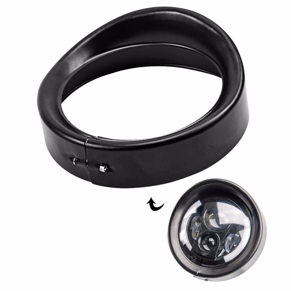 Anello di rivestimento stile visiera per faro moto da 7 \'\' + anello fendinebbia ausiliario da 4,5 \'\' cromato per Harley Touring Road King Dyna