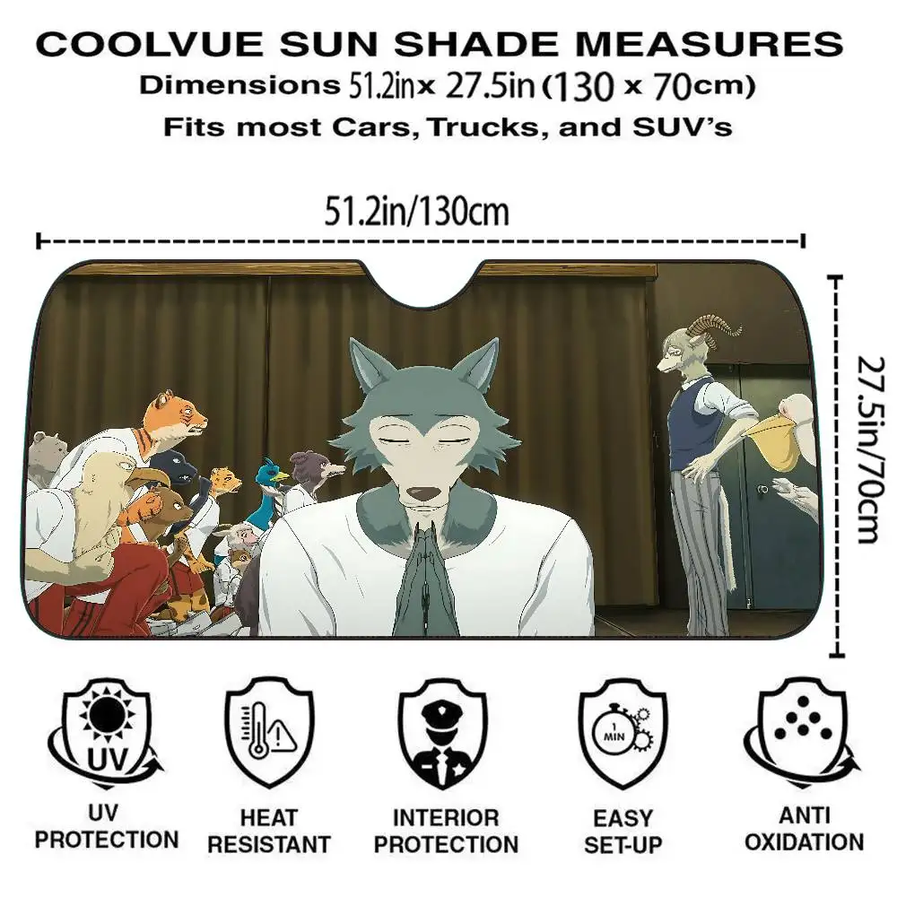 B-Beastars Car Sunshade Curtains Sunshade Car Window Windscreen Cover Sun Shade Auto Sun Visor Car-covers