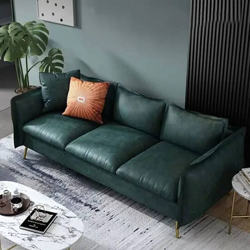 Light luxury modern simple three-person fabric sofa technology cloth living room small apartment clothing store combination home