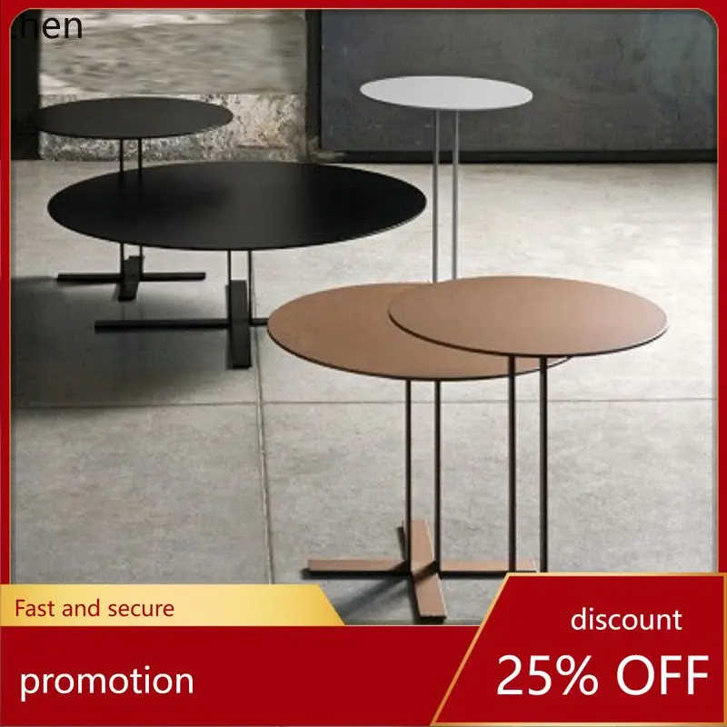 

HXL Round Iron Art Simple Coffee Table Metal Small Round Table Creative Corner Table
