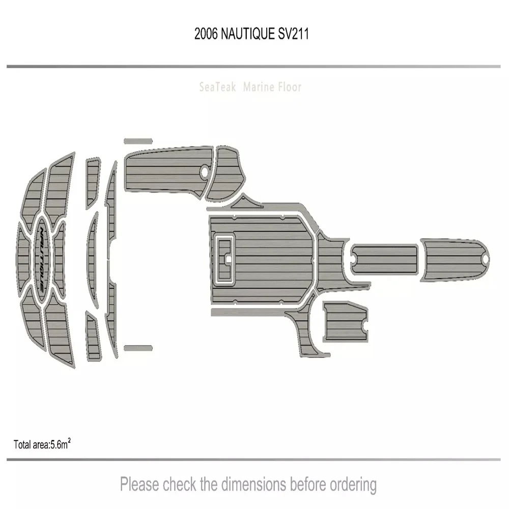 2006 NAUTIQUE SV211 stripe Cockpit Swim Platform Pads 1/4