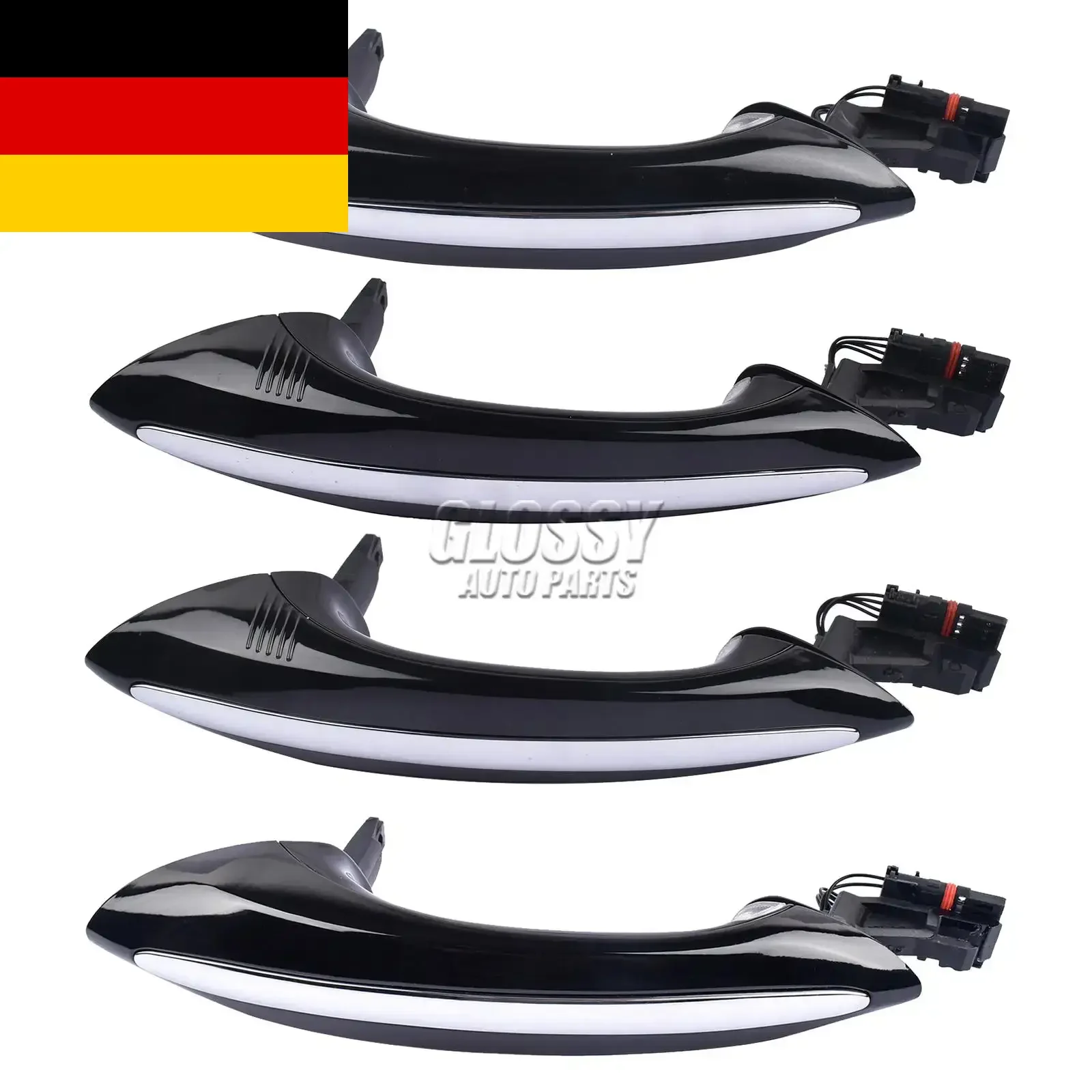 Image of AP03 4 Stück Vordere und Hintere L/R Schwarze Türgriffe für BMW 5 6 7 SERIE F07 F10 F11 F06 F12 F13 F01 F02 F03 F04