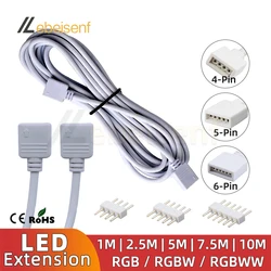 Cable de extensión de tira de luces LED, Conector de 4 pines, 5 pines, 6 pines, 0,3 ~ 10M, 4, 5, 6 pines, 0,3 M, 0,5 M, 1M, 3M, 5M, 10M, RGB, RGBW, RGBCW, RGBCCT