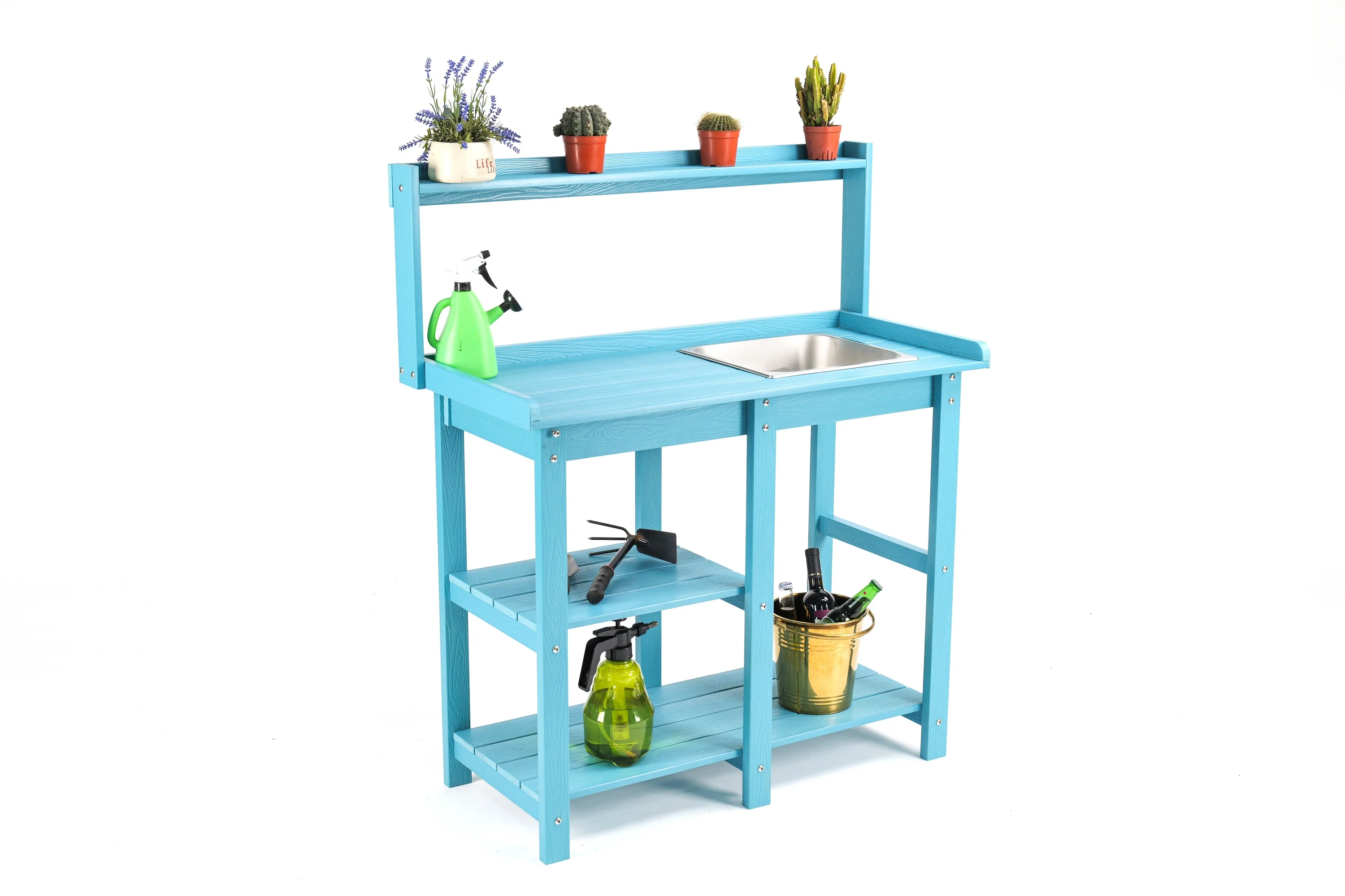 Garden Panel Decor Outdoor Garden Potting Bench Outdoor Flower Plant Pot Bench Garden Work Table Potting Bench Table