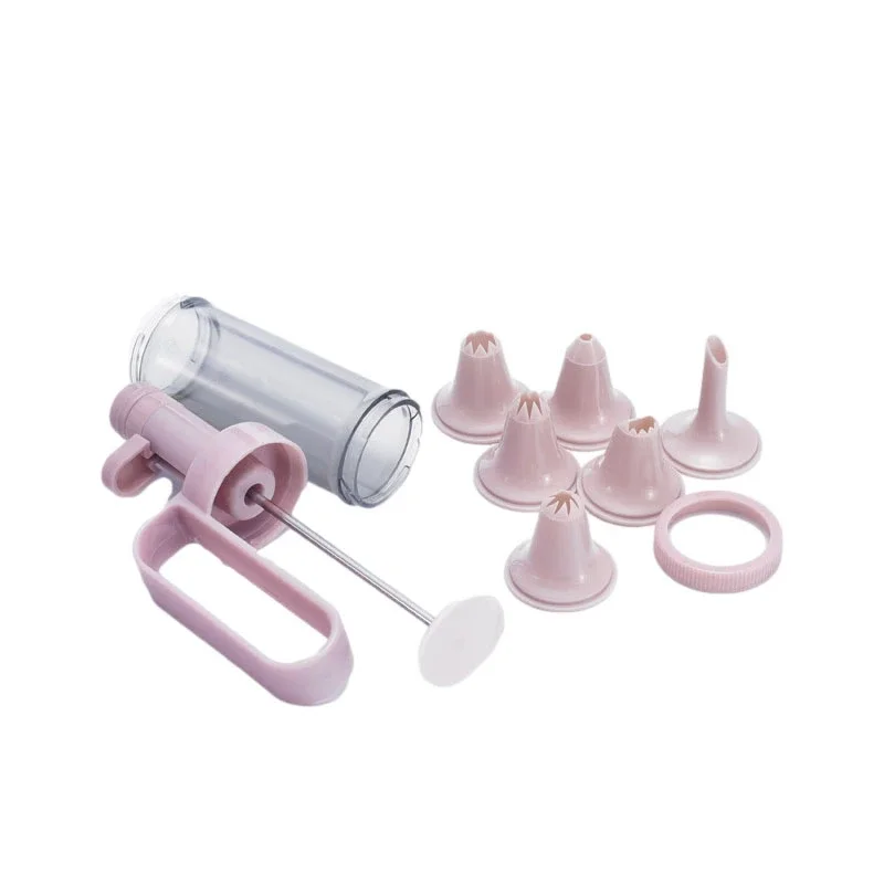 6Pcs Cake Cream Decorating Gun Set DIY Chocolate Pastry Syringe Nozzles Confectionery Cookie Airbrush Kitchen Baking Tools