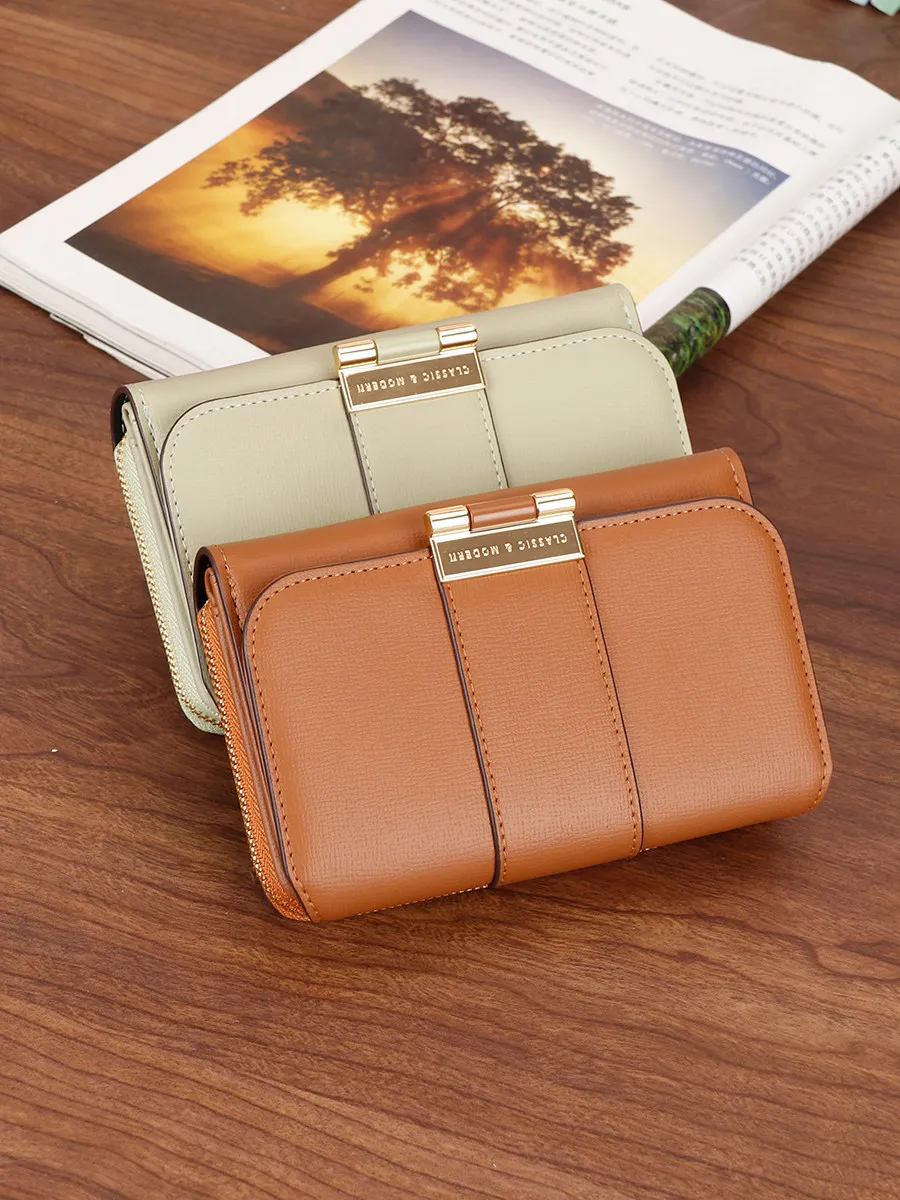 women's-short-wallet-large-capacity-zipper-simple-leather-clutch-three-fold-luxury-money-holder-card-holder-pvc-material