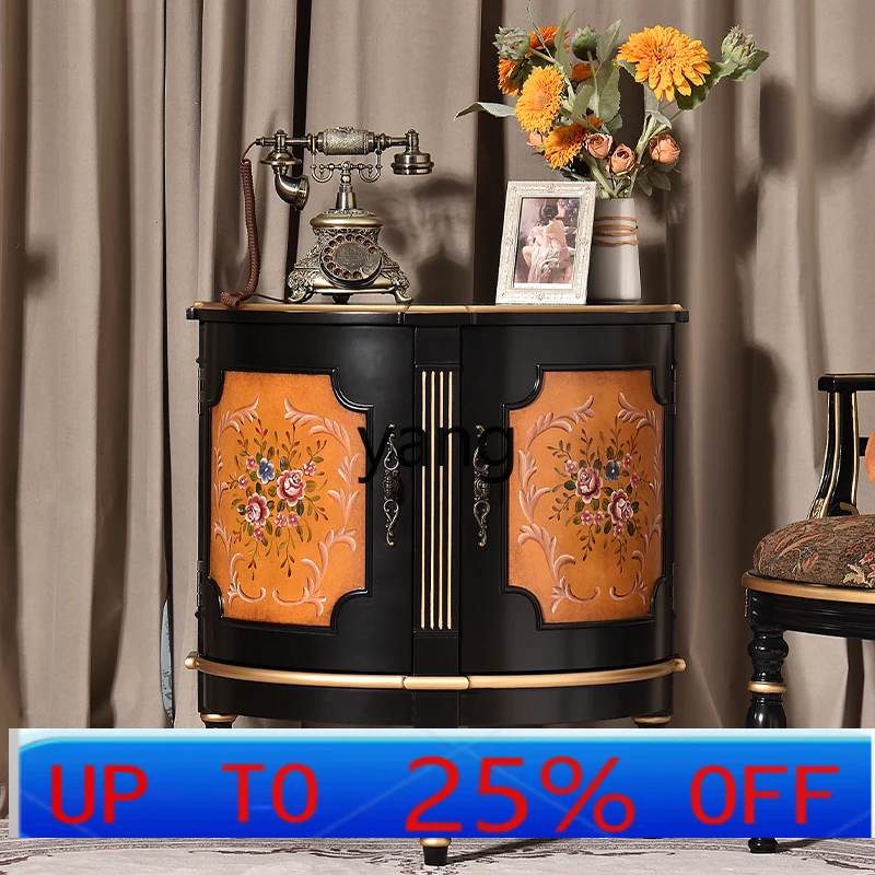 

LH retro painted corner side cabinet decoration foyer semicircular wall entrance locker