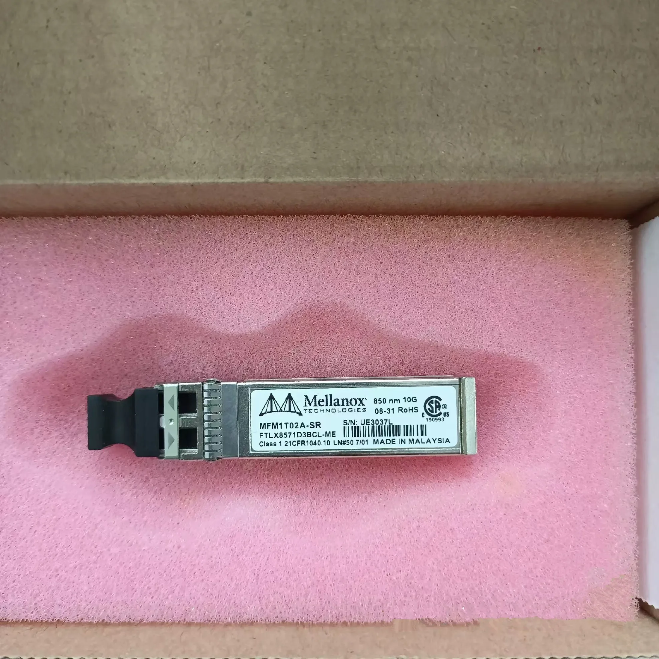 1PCS Transceiver Mellanox 10gbe/MFM1T02A-SR/AFBR-703SDZ-MX1/850NM MM 10G SR/mellanox 10g sfp adapter/mellanox fiber module sfp