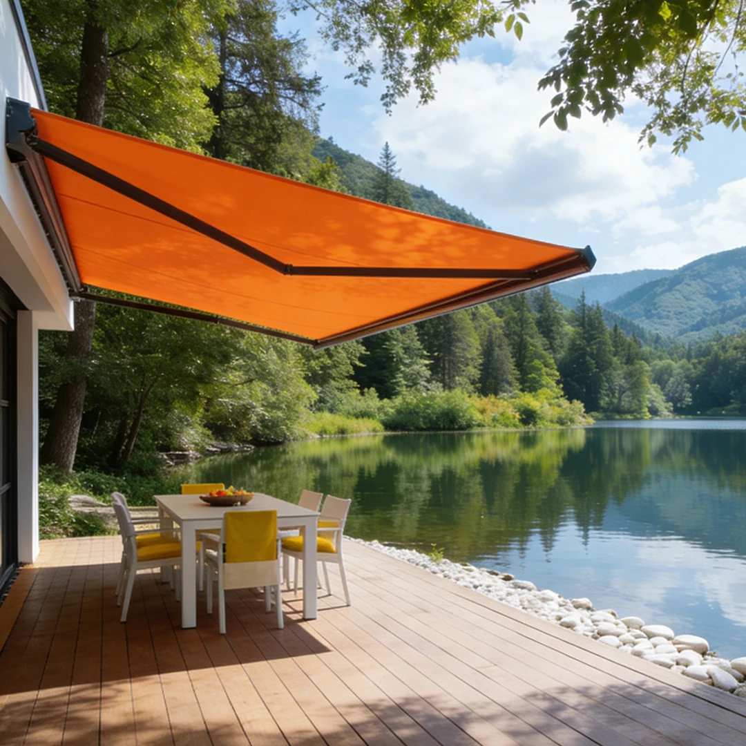 Custom Retractable Aluminum Awning Acrylic Coated Modern Design Balcony Luxury Rooftop Rain Canopy