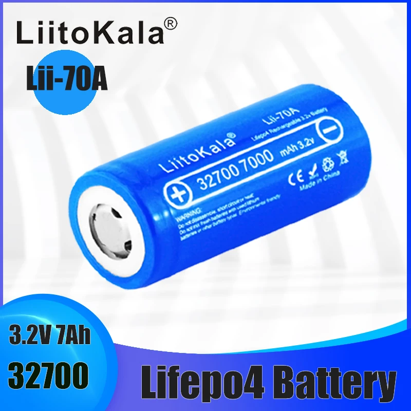 

LiitoKala Lii-70A 3.2V 32700 6500mah 7000mAh LiFePO4 Battery 35A Continuous Discharge Maximum 55A High power battery